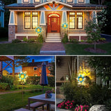 Solar Lights Outdoor Garden Decor, Blue Metal Sun Crackle Glass Globe Stake Waterproof 30LED Decorations Unique Gifts for Women,Mom,Outside, Patio,Lawn,Yard,Pathway
