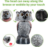 BobbleHead Owl Decoys Sculpture to Scare Birds Away, 3-Pack 8.3" Fake Owl Plastic Scarecrow Bird Deterrent, Natural Enemy Repellent, Garden Decor Statues for outside, Patio, Lawn, Yard Decoration