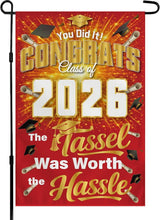 Graduation Decorations 2026 - Class of 2026 Garden Flag | Graduation Decor Party Favors Supplies for Outdoor Indoor Double-Side Backdrop Banner for Garden Porch Patio Lawn Yard Home,12x18Inch (Red)