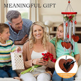 Memorial Wind Chimes Outside Loving Heart Sympathy Gifts for Loss of Loved One Passed Away Mother Mom Death of Father Dad Son Bereavement Remembrance Condolence Windchimes Outdoor