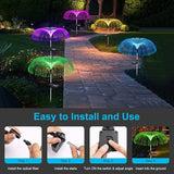 Vosaro Solar Flower Lights Outdoor Garden Decorations Waterproof, Solar Yard Lights Decorative, 7 Color Changing Stake Light for Pathway Patio Lawn Party Wedding Decor, 3 PCS