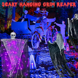 Halloween Decorations Outdoor, 2 Pack Hanging Light Ghost Spooky Skeletons Decor Supplies, Haunted Creepy House Halloween Flying Decoration with Yard Tree Porch Garden Party Indoor Décor