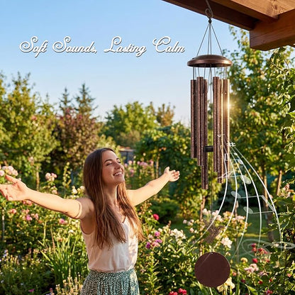 32 Inch Large Outdoor Wind Chimes, Deep Tone Copper Wind Chime for Outside, Soothing Melodic Sound, Decorative Wind Chimes for Garden, Patio, Yard, Memorial & Home Décor