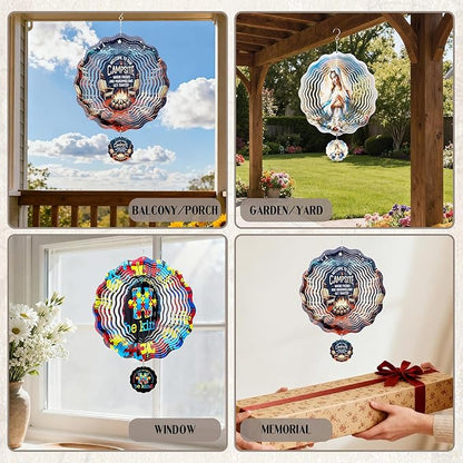 Hanging Wind Spinners Outdoor - Autism Metal 3D Wind Spinner 12 Inch Kinetic Spinning Decor for Patio Lawn Garden Indoor Balcony Stainless Steel Ornaments Art Gifts for Women Men Friends