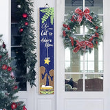 Merry Christmas Porch Sign Let Us Adore Him Wooden Welcome Sign Vertical Xmas Hanging Signs For Standing Front Porch Decor Rustic Wall Decor Home Farmhouse Yard Door Winter Decorations 47.2"H
