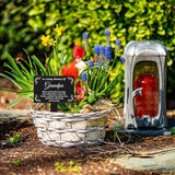 Roowest Cemetery Grave Decorations Acrylic Memorial Stakes Grave Stake Markers Sympathy Garden Plaque Waterproof Remembrance Sympathy Gift for Cemetery Graveside Outdoors Yard(Grandpa)