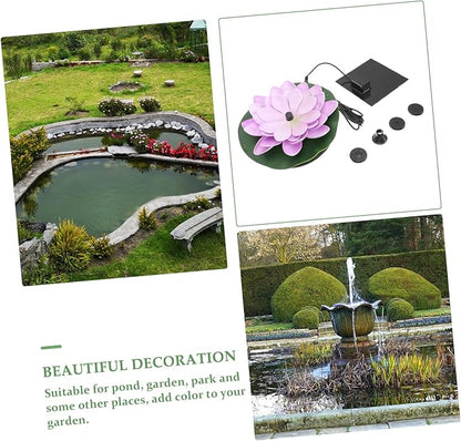 Totority Solar Floating Fountain Water Lily Pond Decor Solar-Powered Lotus Pad Fountain for Outdoor Garden Pool and Backyard Waterscape Eco-Friendly and Easy to Use 6.69X6.29X1.96In
