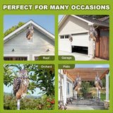 Owls to Keep Birds Away: 4 Pack Fake Owls with Reflective Tape for Garden Patio, Bird Scare Reflective Hanging Decoration to Keep Birds Pigeon from Windows Tree Garden