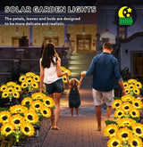 6 Pack with 36 Sunflower Lights,Solar Lights Outdoor Garden Decor,Solar Flowers Lights Waterproof,Sunflowers Birthday Gifts for Mom Women Grandma,Decorative Stakes Lights for Landscape Yard Patio Lawn