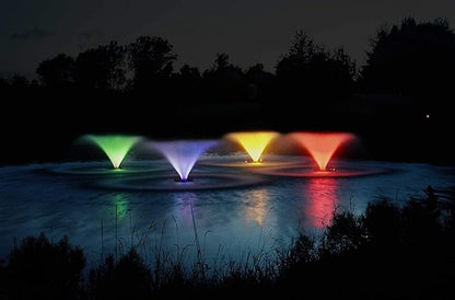 Kasco VFX Series Aerating Pond Fountain - 1/2 Horse Power 120V Single Phase with 100 ft Electric Power Cord | RGB Lighting | Efficient Pond Aeration Systems