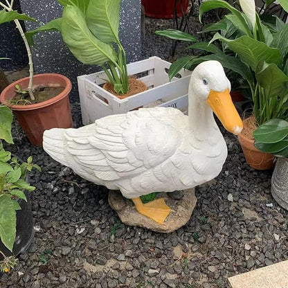Duck Statue Outdoor Decor for Garden, 5.6" Fairy Yard Figurines Home Sculptures for Lawn Patio Front Porch Backyard