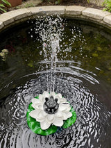 Solar Fountain Pump with 5000mA Battery Backup,Pond Pumps,Solar Bird Bath, Lily Pads for Ponds,9W Solar Panel,Pond Plants，Water Garden (Purple)