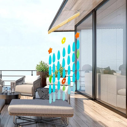 Solar Wind Chimes with Lights - Unique Glass Hanging Wind Chime for Outdoor Decor, Perfect for Garden, Patio, and Yard