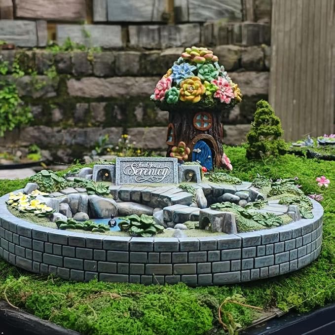 Kai Dream Fairy Garden Pond Decoration - Solar Miniature Fairy Garden Figurines & Accessories, Serenity Theme Outdoor Garden Ornament for Patio, Yard, Housewarming Gift