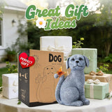 Nacome Solar Dog Outdoor Statues for Garden: Outside Decor with Butterfly Clearance for Yard Art Lawn Ornaments Patio Balcony Home House for Grandma Mom Women