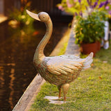 Garden Large Metal Goose Statue - 19 Inch Animal Decor for Outdoor Outside Lawn : Garden Gifts for Mom