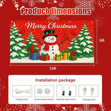 HOMETITUTE Merry Christmas Garage Door Banner 13x6ft Festive Backdrop Cheerful Snowman with Colorful Gifts Photo Prop Background for Joyful Holiday Yard Outdoor Winter Scene Display