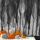 400" x 85" Halloween Creepy Cloth - Large Size Spooky Fabric - Scary Gauze Blood Cloth for Haunted House, Party, Yard Decoration (Black)