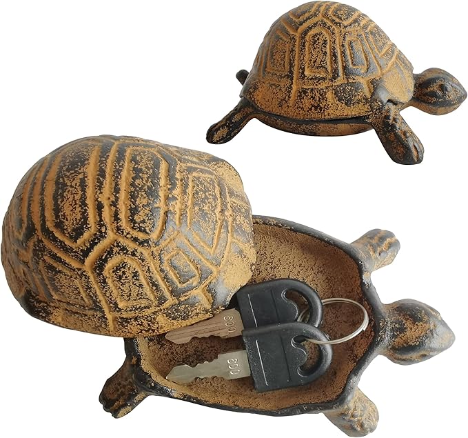 Hide A Key Outside - Spare Key Hider - Outdoor Key Hider, Garden Turtle Statues Key Box