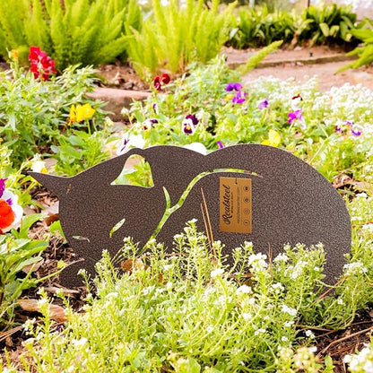 RealSteel Garden Art Cats 3 Pack (2nd Edition) – Metal Cat Yard Stakes & Outdoor Garden Statues – Decorative Lawn & Patio Art for Cat Lovers – Zen Garden & Spring Outdoor Décor – Penny Vein