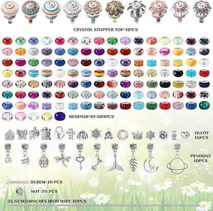 Silipull 255 Pcs 14 Inch Garden Stakes Decorative Ceramic Mushroom and Pumpkin Round Beaded Garden Stakes Decor Fairy Sticks for Indoor Outdoor Yard Lawn Pathway Patio Decoration
