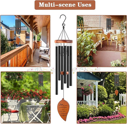 Soopau Memorial Sympathy Wind Chimes, Sympathy Gift Baskets in Memory of a Loved One Mother Father for Memorial/Bereavement/Condolence, 30" Wooden