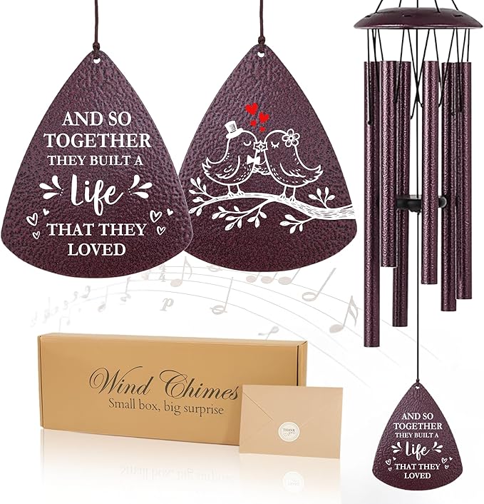 Wedding Gifts for Couples 2026, 33.5 Inch Wind Chimes Wedding Shower Gift, Bridal Shower Gift, Newly Wed Gifts for the Couple Mr and Mrs, Gifts for Newlyweds Couple First Home Together