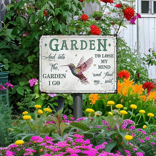 Bnesi Garden Signs for Outside Rustic Garden Home Outdoor Sign Decor Gift for Mothers Day, Grandmas Humming Bird Outside Sign Decoration Welcome Sign Patio Signs and Decor Outdoor (Pink, Star)