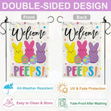 Easter Garden Flag (12x18) Double Sided - Welcome Bunny Spring Yard Flag - Easter Decorations Outdoor - Holiday Flag for Porch Patio Lawn Garden Decor