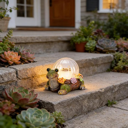 Mini Solar Turtle Statue Lights for Garden Decor with LED Outdoor Figurine Lighting Resin Succulent Tortoise Decorations for Patio Lawn Yard Home Valentine Mom Wowen Gifts