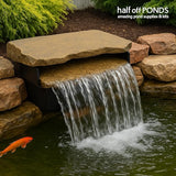 HALF OFF PONDS Filtering Waterfall Spillway Kit, 16-Inch Pond Waterfall Filter with Rock Lid and Lip, 2200 GPH Pump, 12.5 Foot Tubing, Outdoor Pond Filtering Waterfall System for Backyard Ponds