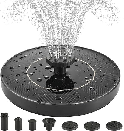 1W Solar Bird Bath Fountain Pump, Solar Fountain, Solar Powered Water Pump, Outdoor Water Fountain with 6-in-1 Nozzles, Free Standing Floating Solar Powered for Bird Bath, Garden, Pond, Pool, Outdoor