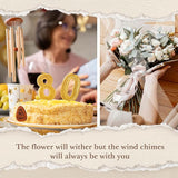 Leebbsin Birthday Gifts for Women, 80th Birthday Gifts Wind Chimes, Happy 80 Years Old Gift for Women Friendship, Best Friends, Coworker, Sister, Mom, Wife, Female, Best Gift Ideas-Lagre 36''