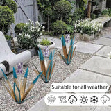 Metal Agave Plant Garden Art, 2 Pack Tequila Rustic Sculpture, Rustic Metal Agave Plants Lawn Home Ornaments, for Yard Stakes, Garden Figurines, Outdoor Patio (2 PCS Purple Flowers)