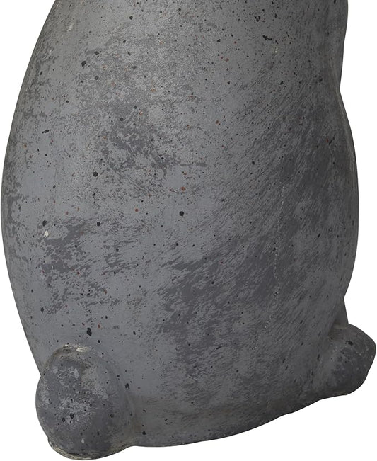 Deco 79 Polystone Rabbit Decorative Garden Sculpture Indoor Outdoor Garden Statue, Outdoor Sculpture 7" x 8" x 20", Gray