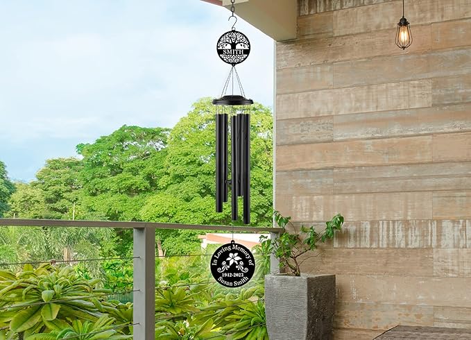 Personalized Wind Chimes for Outside, Sympathy Gifts for Loss of Loved One, Personalized Memorial Wind Chimes, Memorial Gifts for Loss of Mother Father Dad, in Memory of Loved One Gifts
