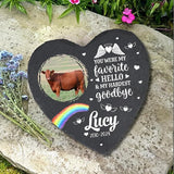 Personalized Pet Memorial Gifts for Loss of Cow Dog Cat, Customized Pet Memorial Stone, Pet Memorial Gifts for Pet Owner Dog Mom Cat Lover, Pets Cemetery Decorations for Grave
