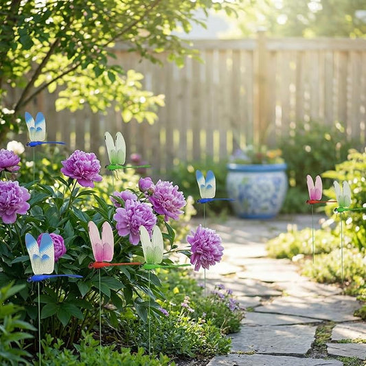 3D Realistic Dragonfly Garden Stakes, Colorful Waterproof Outdoor Decor for Yard, Lawn, Patio, Flower Bed, 6 Pack
