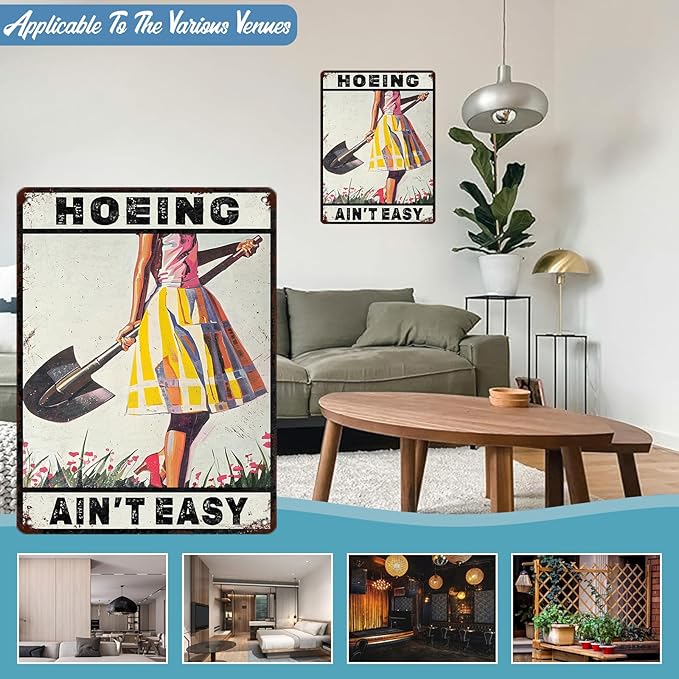 Gardening Because Murder is Wrong Retro Metal Sign for Garden Club Outdoor Indoor Home Wall Decorative 12 x 16 Inch