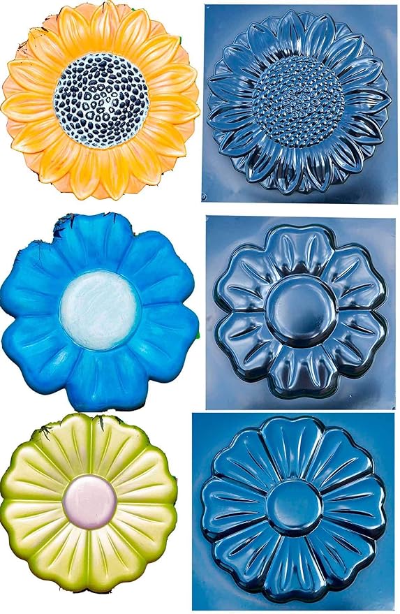 Betonex Sold 1 Mold Flower Stepping Stone Concrete Cement Mould Garden Path Floral Style (S53)