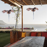 Plastic Owl, 2Pack Fake Owls, Reflective Owl Hanging Decoration, Barn Swallow Deterrent Dual-Side Printed Raster Fake Hawk Eagle for Garden Patio Windows