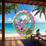 Hummingbird Wind Spinners Garden Decor as Birthday Gifts for Women Mom,12 inch 3D Stainless Steel Hanging Wind Spinner Metal Catchers Kinetic Sculpture for Outdoor Decor, Patio,Yard Decorations