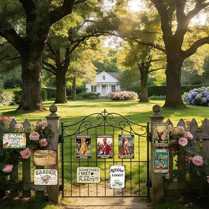 5 Pack Funny Garden Decor Metal Tin Signs For Outside Gardening Gifts For Women Plant Decorations Yard Art Outdoor Greenhouse Decorations Best Gifts For Gardeners Funny Plant Lover Decor Sign 12x8 In