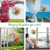 3D Flower Wind Spinner 10 Inch Garden Wind Spinners with Flower Designs for Yard Stainless Steel Flower Spinner with Unique Visual Effect Hanging Flower Wind Sculptures Garden Decor Gift