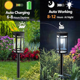 EXCMARK 8 Pack Solar Lights Outdoor Waterproof for Garden Pathway Walkway Driveway Yard Lawn Decorative Landscape Lighting. (Cool White Light, 8)