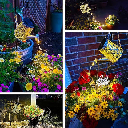 Solar Watering Can Lights, 2 Pack Retro Large Hanging Solar Lights Outdoor Decorative Waterproof Garden Decor for Outside Patio Yard Porch Lawn, Gardening Gifts for Mom Women Grandma Birthday