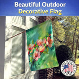 Caroline's Treasures Delaware Peach Blossom in Watercolor House Flag Large Porch Sleeve Pole Decorative Outside Yard Banner Artwork Wall Hanging, Polyester, House Size, Multicolor