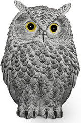 Realistic Owl Statue for Indoor & Outdoor Decoration, Effective Birds Deterrent for Garden, Patio, Yard, and Fake Owl Home Decor, Suitable for Outside Decor (Gray)