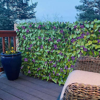 Expandable Fence Privacy Screen for Balcony Patio Outdoor,Decorative Faux Ivy Fencing Panel,Artificial Hedges (1,Ivy)…