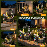 Solar Garden Gnomes Statues Outdoor Yard Decorations, 10" Resin Fountain Gnome Outside Christmas Art Decor for Lawn Patio Porch Backyard,Unique Housewarming Gifts for Women Mom Grandma
